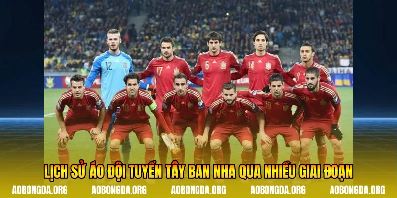 Lịch sử áo đội tuyển Tây Ban Nha qua nhiều giai đoạn